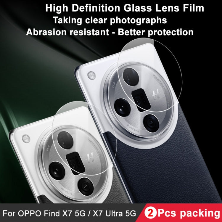 Pour OPPO Find X7 5G/Find X7 Ultra 5G 2 PCS/Set Film de Protection d'Objectif de Caméra Arrière en Verre Trempé IMAK HD