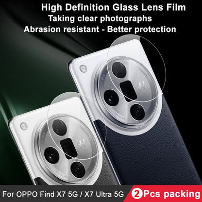 Pour OPPO Find X7 5G/Find X7 Ultra 5G 2 PCS/Set Film de Protection d'Objectif de Caméra Arrière en Verre Trempé IMAK HD