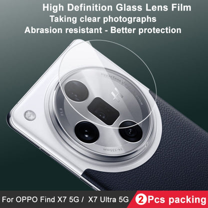 Pour OPPO Find X7 5G/Find X7 Ultra 5G 2 PCS/Set Film de Protection d'Objectif de Caméra Arrière en Verre Trempé IMAK HD