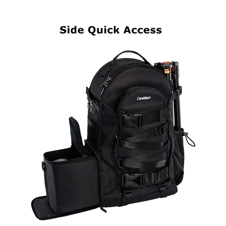 Cwatcun D111 Large Capacity Outdoor Professional Photography Backpack Shoulders Laptop Camera Bag, Size:56 x 33 x 18cm(Black)