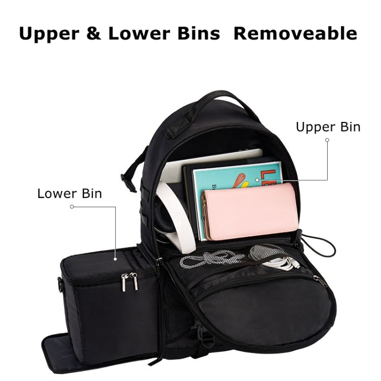 Cwatcun D111 Large Capacity Outdoor Professional Photography Backpack Shoulders Laptop Camera Bag, Size:56 x 33 x 18cm(Black)