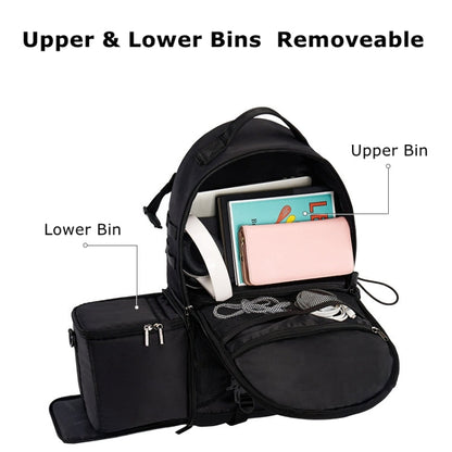 Cwatcun D111 Large Capacity Outdoor Professional Photography Backpack Shoulders Laptop Camera Bag, Size:56 x 33 x 18cm(Black)
