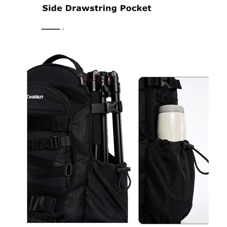 Cwatcun D111 Large Capacity Outdoor Professional Photography Backpack Shoulders Laptop Camera Bag, Size:56 x 33 x 18cm(Black)