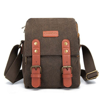Sac photo numérique multifonctionnel en toile imperméable Cwatcun N1 Retro, taille : 22,5 x 14,5 x 27 cm, café