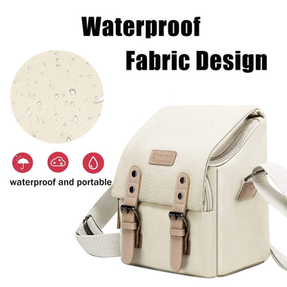 Cwatcun N1 Retro Multifunctional Canvas Waterproof Digital Camera Photography Bag, Size:18 x 12.5 x 21cm Coffee