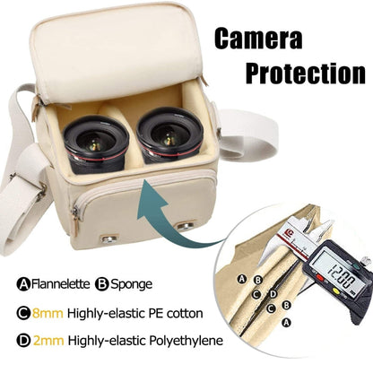 Cwatcun N1 Retro Multifunctional Canvas Waterproof Digital Camera Photography Bag, Size:18 x 12.5 x 21cm Coffee