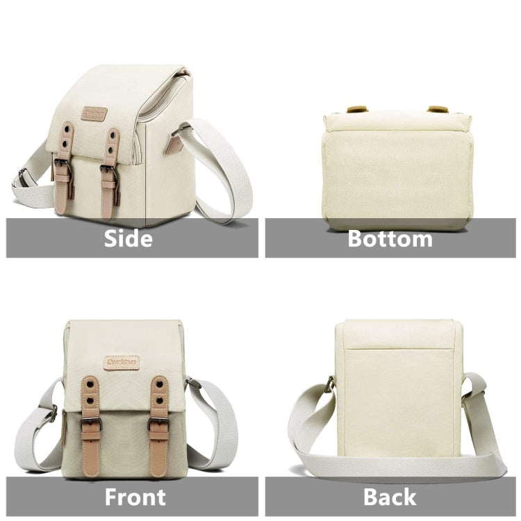 Cwatcun N1 Retro Multifunctional Canvas Waterproof Digital Camera Photography Bag, Size:18 x 12.5 x 21cm Coffee