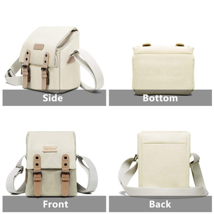 Cwatcun N1 Retro Multifunctional Canvas Waterproof Digital Camera Photography Bag, Size:22.5 x 14.5 x 27cm Beige