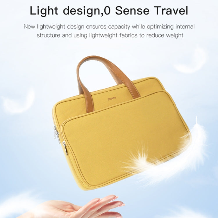 Yesido WB36 Sac pour ordinateur portable 16 pouces en tissu Oxford imperméable (jaune)