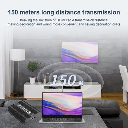 Measy ET1815 HDMI Extender Transmitter and Receiver Converter, Transmission Distance: 150m, Plug:US