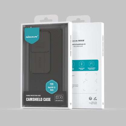 Pour Xiaomi Redmi Note 13 5G NILLKIN Série Miroir Noir Étui de Téléphone PC Camshield (Noir)