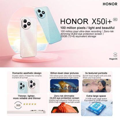 Honor X50i+, 12GB+512GB,  6.7 inch MagicOS 7.2 Dimensity 6080 Octa Core up to 2.4GHz, Network: 5G, OTG, Not Support Google Play(Black)