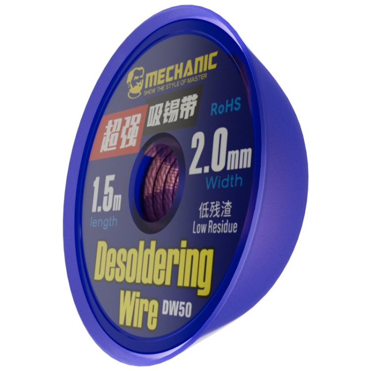 Bande d'absorption d'étain super forte Mechanic DW50 1,5 m, largeur : 2,0 mm