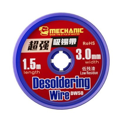 Bande d'absorption d'étain super résistante Mechanic DW50 de 1,5 m, Largeur : 3,0 mm
