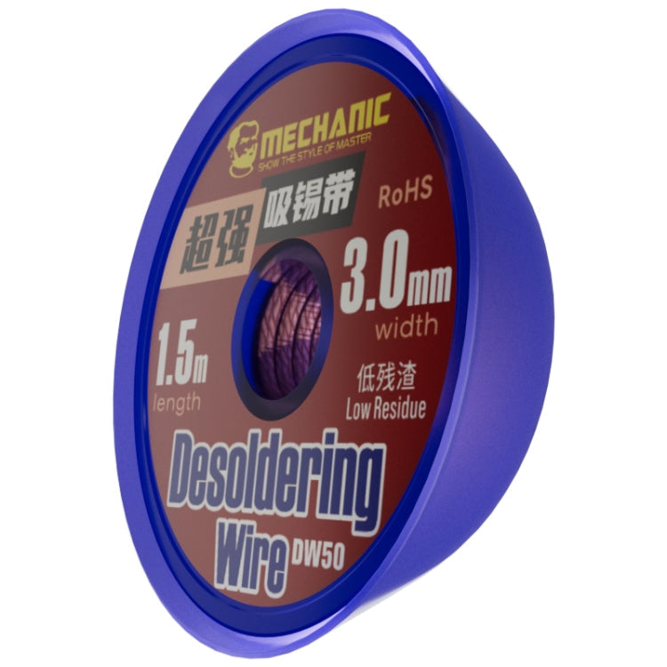 Bande d'absorption d'étain super résistante Mechanic DW50 de 1,5 m, Largeur : 3,0 mm