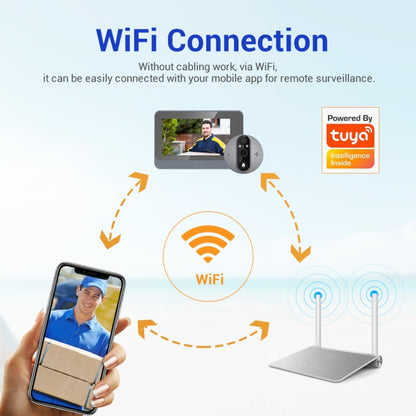 ESCAM C87 1080P 4.3 inch Smart WiFi Digital Door Viewer Supports Wide-Angle PIR & Night Vision & Dingdong Photo(White)