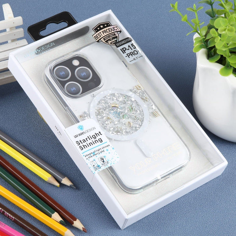 For iPhone 15 Pro DFANS DESIGN Magsafe Magnetic Starlight Shining Phone Case(Silver Foil Shell)
