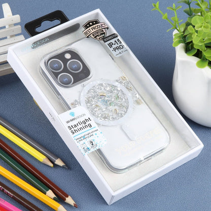 For iPhone 15 Pro DFANS DESIGN Magsafe Magnetic Starlight Shining Phone Case(Silver Foil Shell)