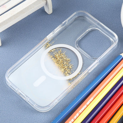 Pour iPhone 15 Pro DFANS DESIGN Magsafe Magnétique Starlight Étui de téléphone brillant (marbre feuille d'or)