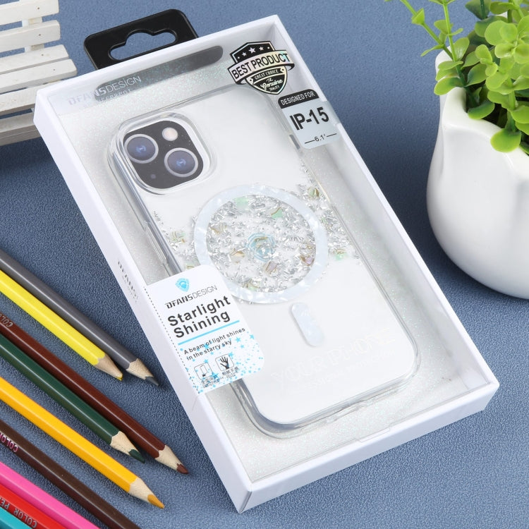 For iPhone 15 DFANS DESIGN Magsafe Magnetic Starlight Shining Phone Case(Silver Foil Shell)