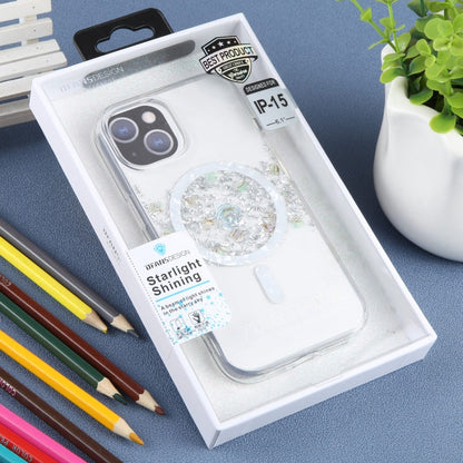 For iPhone 15 DFANS DESIGN Magsafe Magnetic Starlight Shining Phone Case(Silver Foil Shell)