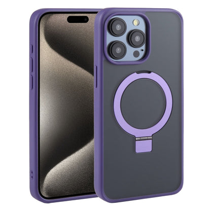 Pour iPhone 15 Pro Max DFANS DESIGN Coque de téléphone givrée avec support magnétique Magsafe (Violet)