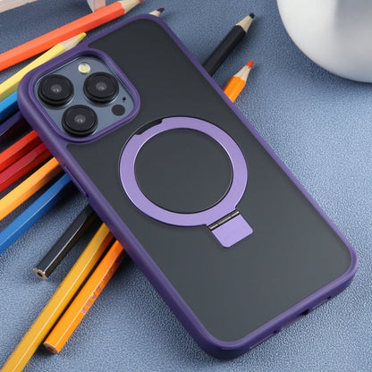 Pour iPhone 15 Pro Max DFANS DESIGN Coque de téléphone givrée avec support magnétique Magsafe (Violet)