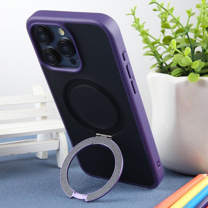 Pour iPhone 15 Pro Max DFANS DESIGN Coque de téléphone givrée avec support magnétique Magsafe (Violet)