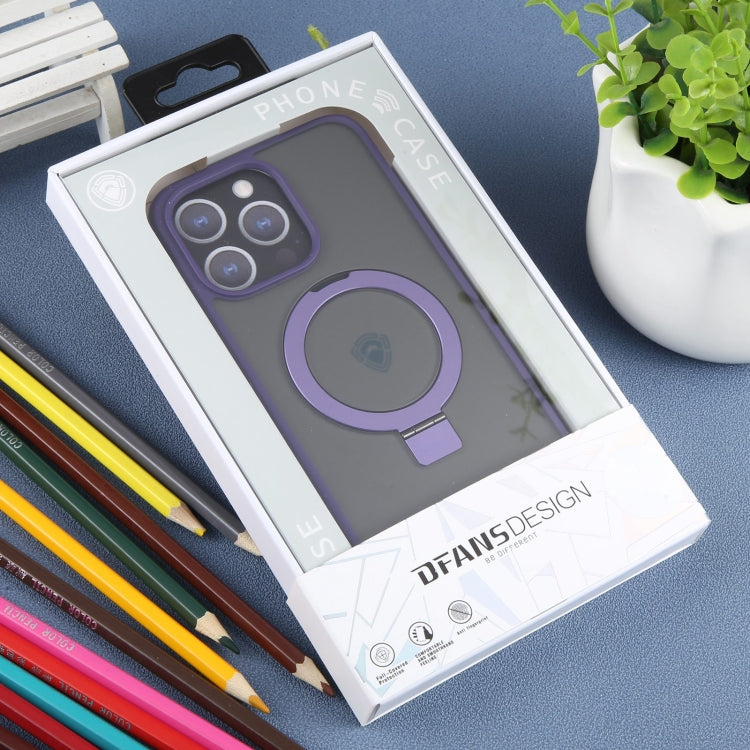 Pour iPhone 15 Pro Max DFANS DESIGN Coque de téléphone givrée avec support magnétique Magsafe (Violet)