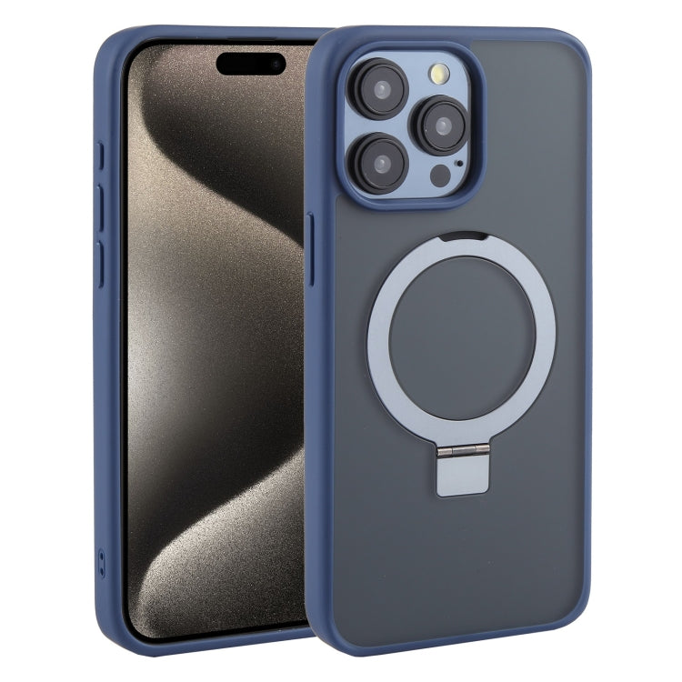 For iPhone 15 Pro Max DFANS DESIGN Frosted Magsafe Magnetic Holder Phone Case(Blue)