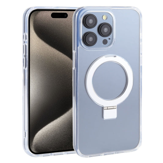 For iPhone 15 Pro Max DFANS DESIGN Frosted Magsafe Magnetic Holder Phone Case(Transparent)