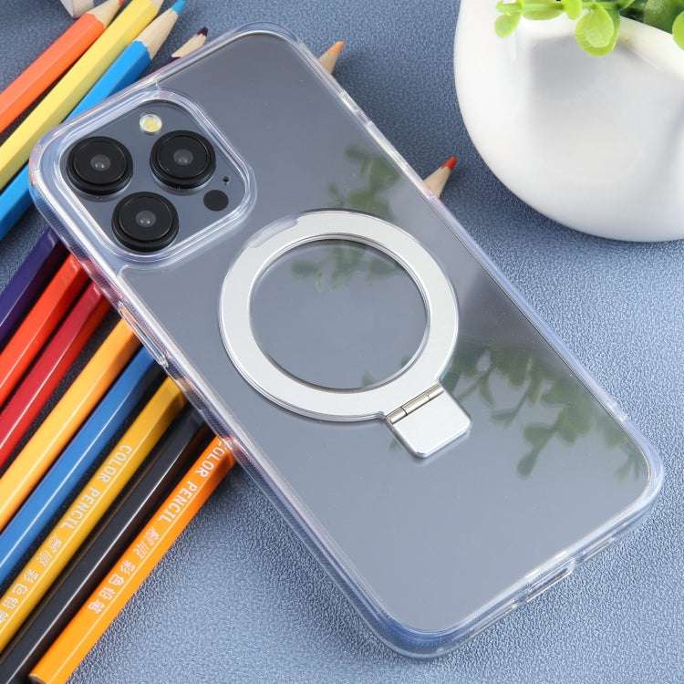 For iPhone 15 Pro Max DFANS DESIGN Frosted Magsafe Magnetic Holder Phone Case(Transparent)
