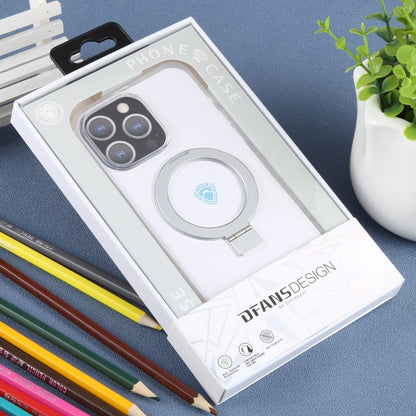 For iPhone 15 Pro Max DFANS DESIGN Frosted Magsafe Magnetic Holder Phone Case(Transparent)