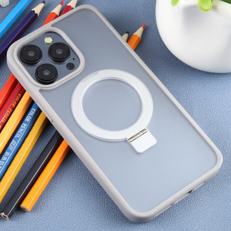 For iPhone 15 Pro DFANS DESIGN Frosted Magsafe Magnetic Holder Phone Case(Grey)