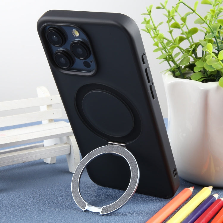 For iPhone 15 Pro DFANS DESIGN Frosted Magsafe Magnetic Holder Phone Case(Black)