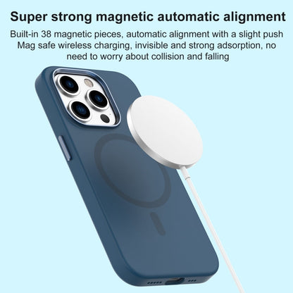 For iPhone 15 Pro Max Mutural Karen Series Liquid Silicone Magsafe Phone Case(Midnight)