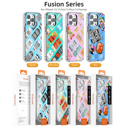 Pour Coque de Téléphone Mutural Fusion Series iPhone 15 Pro Max (Bleu Tiffany)