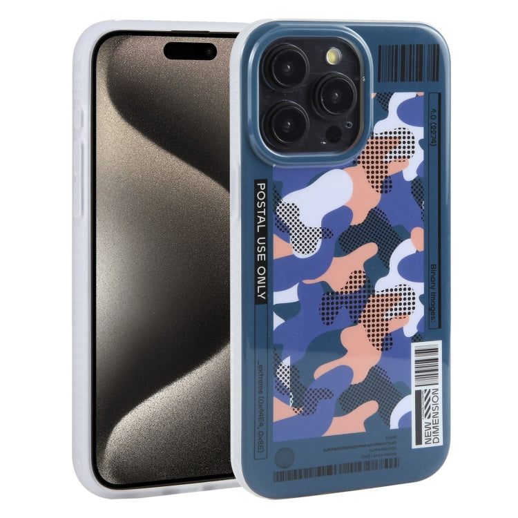 Pour l'étui de téléphone Mutural Billboard Series pour iPhone 15 Pro Max (bleu foncé)
