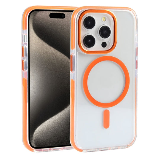 For iPhone 15 Pro Max Mutural Cushion Series MagSafe Magnetic Phone Case(Orange)