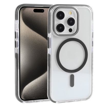 For iPhone 15 Pro Max Mutural Cushion Series MagSafe Magnetic Phone Case(Grey)