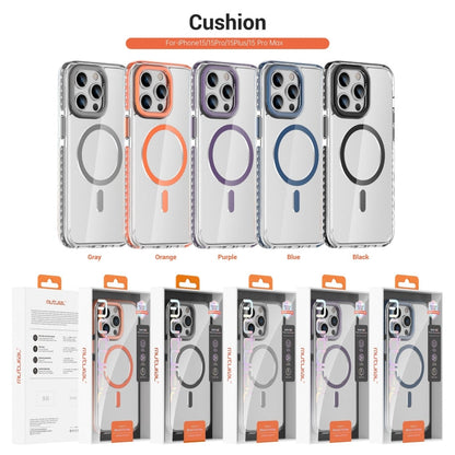 For iPhone 15 Pro Max Mutural Cushion Series MagSafe Magnetic Phone Case(Purple)