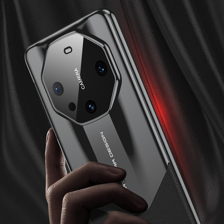 Pour Huawei Mate 60 Pro Étui de téléphone antichoc GKK en cuir de supercar (rouge)