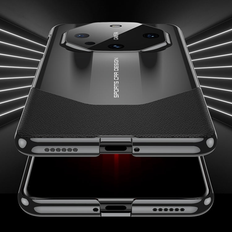 Pour Huawei Mate 60 Pro Étui de téléphone antichoc GKK en cuir de supercar (rouge)