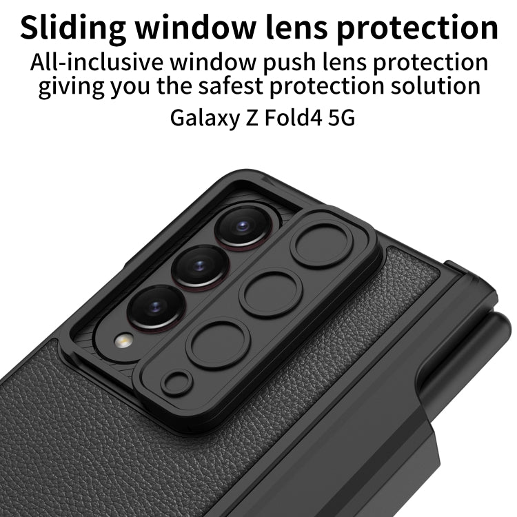 Pour Samsung Galaxy Z Fold4 Étui de téléphone en cuir GKK Magnetic Hinge Flip avec support (argent)