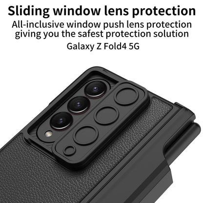 Pour Samsung Galaxy Z Fold4 Étui de téléphone en cuir GKK Magnetic Hinge Flip avec support (argent)