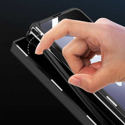 For Samsung Galaxy Z Fold5 GKK Integrated Folding Alloy Shell PC Phone Case with Pen Box, Not Included Pen(Green)