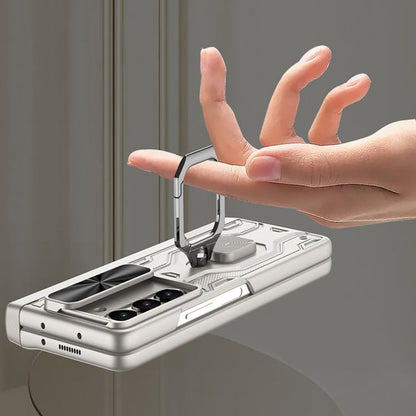 Pour Samsung Galaxy Z Fold5 Coque de téléphone GKK en alliage à rabat intégrée en PC avec boîte à stylo, stylo non inclus (Bleu)