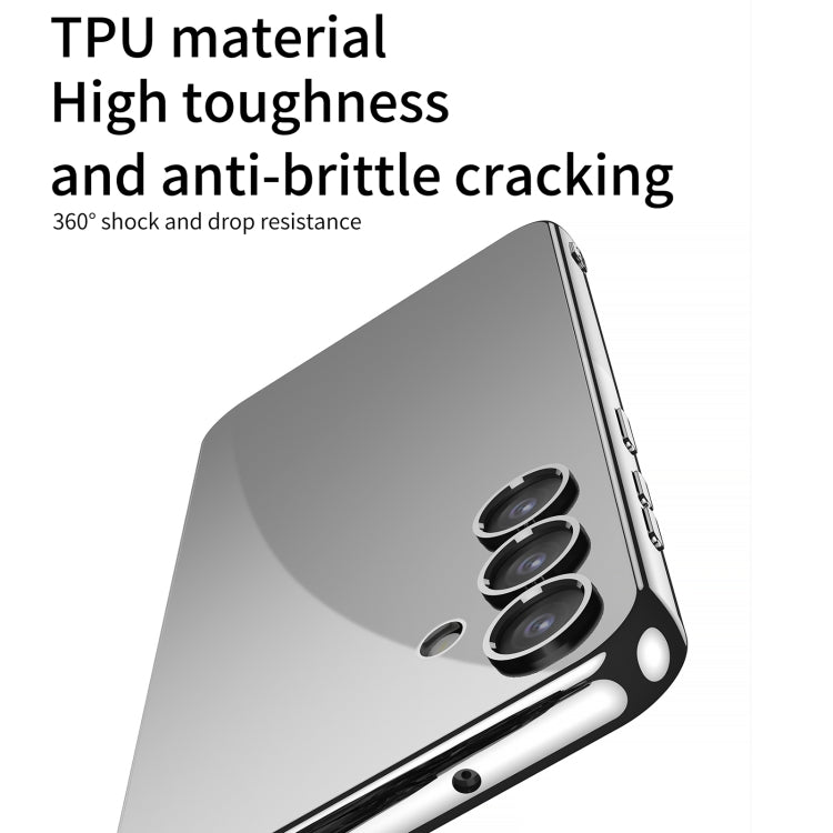 For Samsung Galaxy S24 GKK Plating Transparent TPU Phone Case, Without pen(Black)