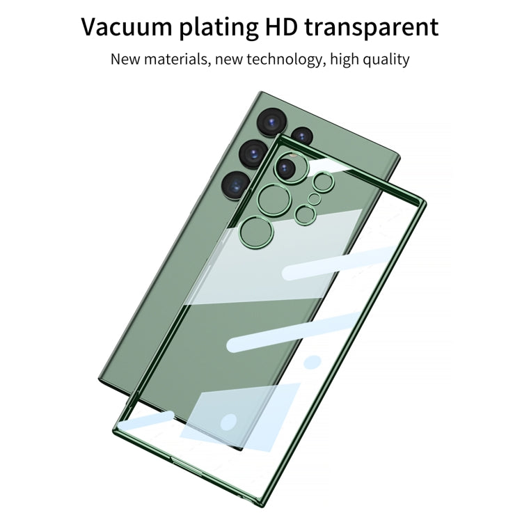 For Samsung Galaxy S24 Ultra GKK Plating Transparent TPU Phone Case, Without pen(Green)