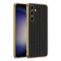 For Samsung Galaxy S24+ 5G GKK Weave Texture Electroplating PU Protective Phone Case(Black)